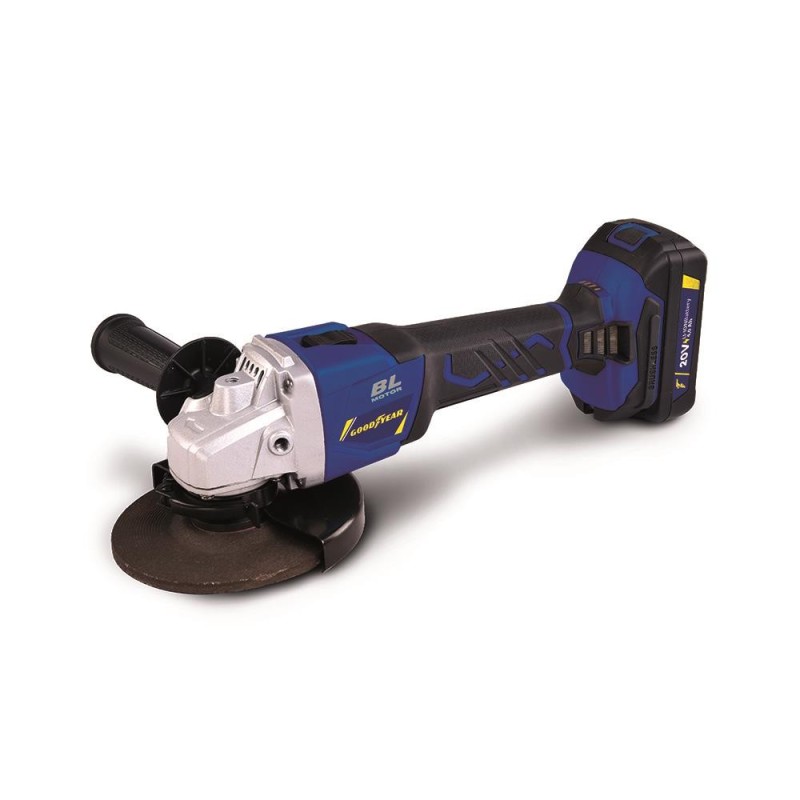 Amoladora Litio Goodyear 20V 115mm Brushless (Bat 4.0Ah + Cargador Nema C)
