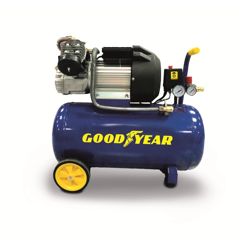 Compresor Eléctrico 3Hp 50L 8 bares 220V 50Hz con KIT 5 accesorios - Goodyear GY0039PK