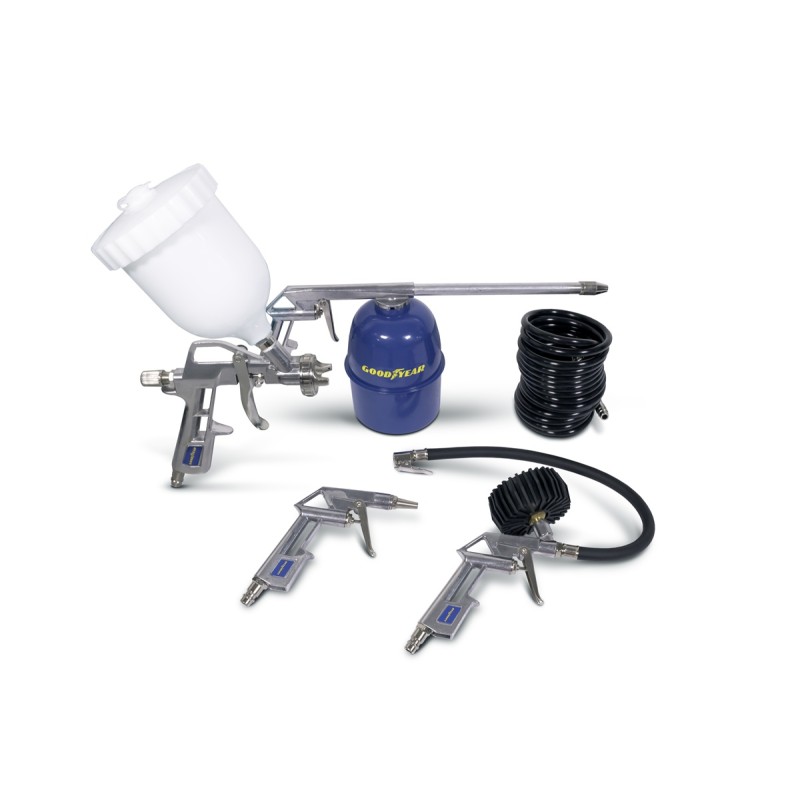 Compresor Eléctrico 2Hp 24L 8 bares 220V 50Hz con Kit Soplado 5Pcs - Goodyear GY2248CD5