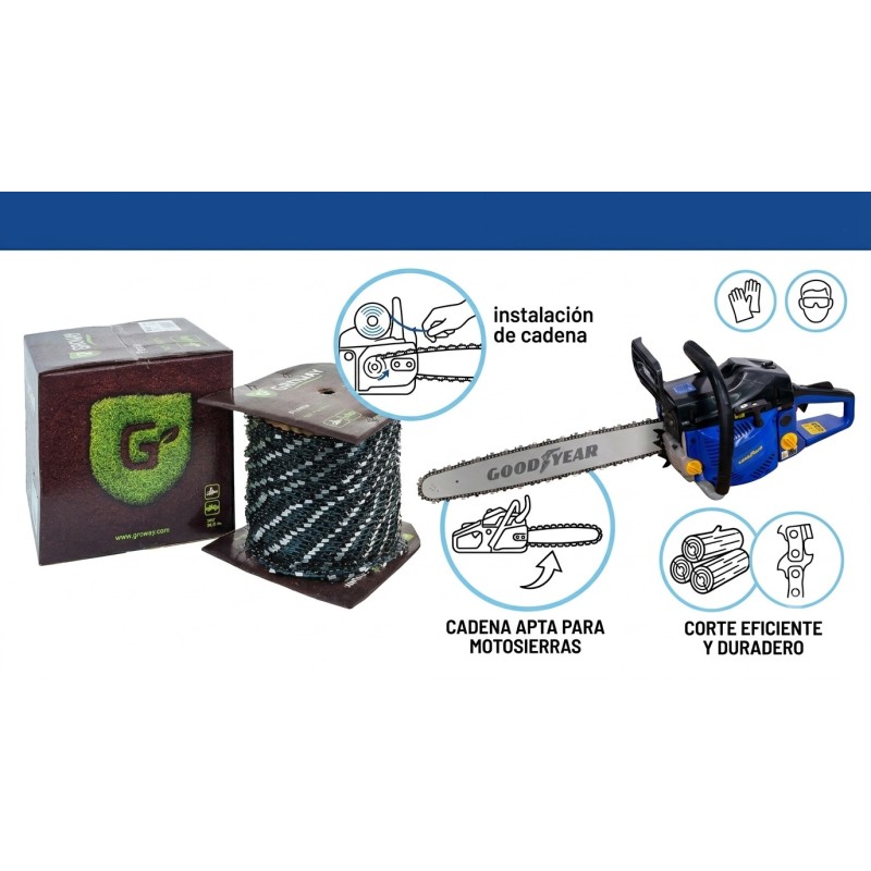 Rollo de Cadena Antirrebote 0,325-0,058 Premia Chisel - Groway 5151325058ACH