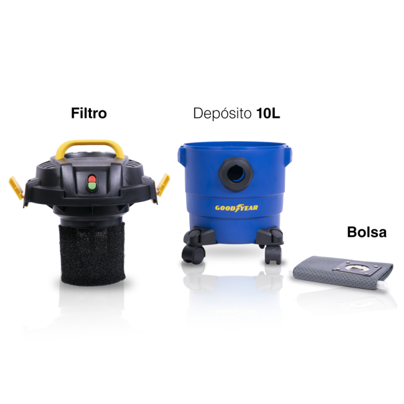 Aspirador con Cable Sin Bolsa de 10L - Goodyear GY10VC